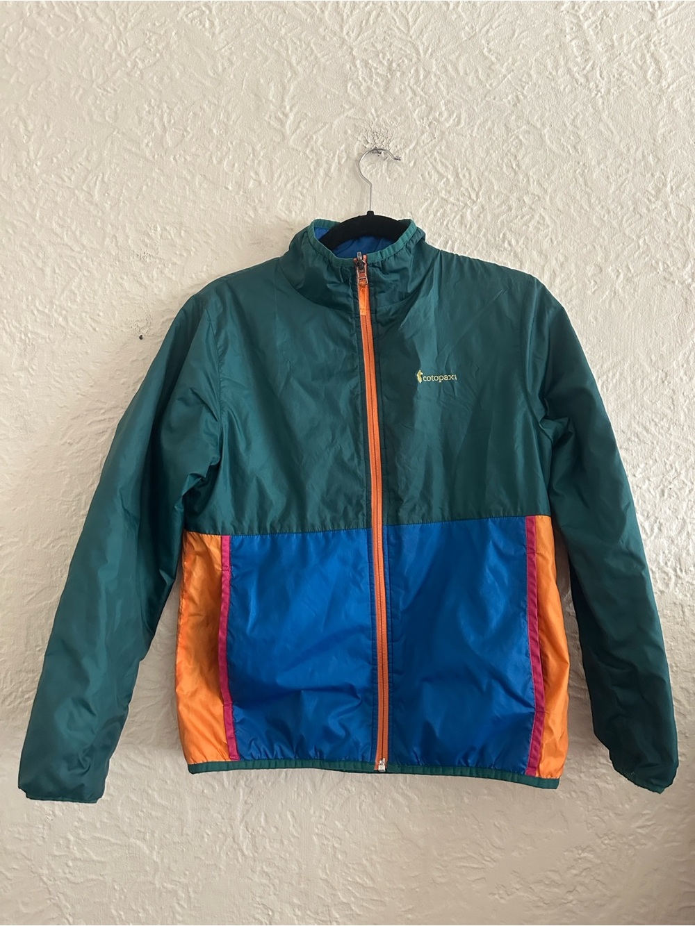 Cotopaxi Teco Calido Colorblock Windbreaker Jacket Kids Children’s Large Blue